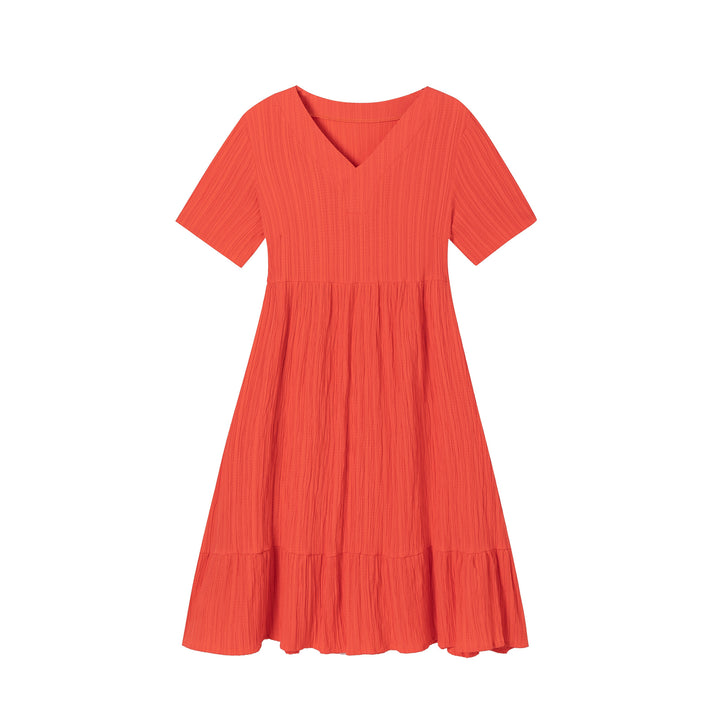 Lune London V neck flared midi dress for ladies