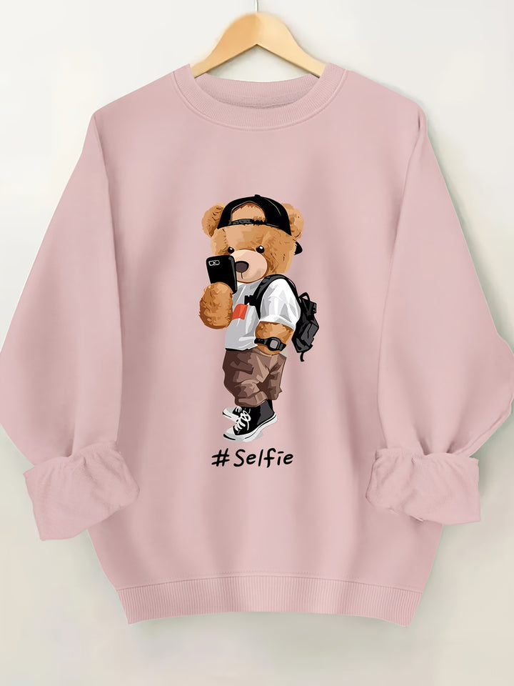 Sweatshirt pour femmes avec design artistique d'ours et coupe décontractée Chic & Stil