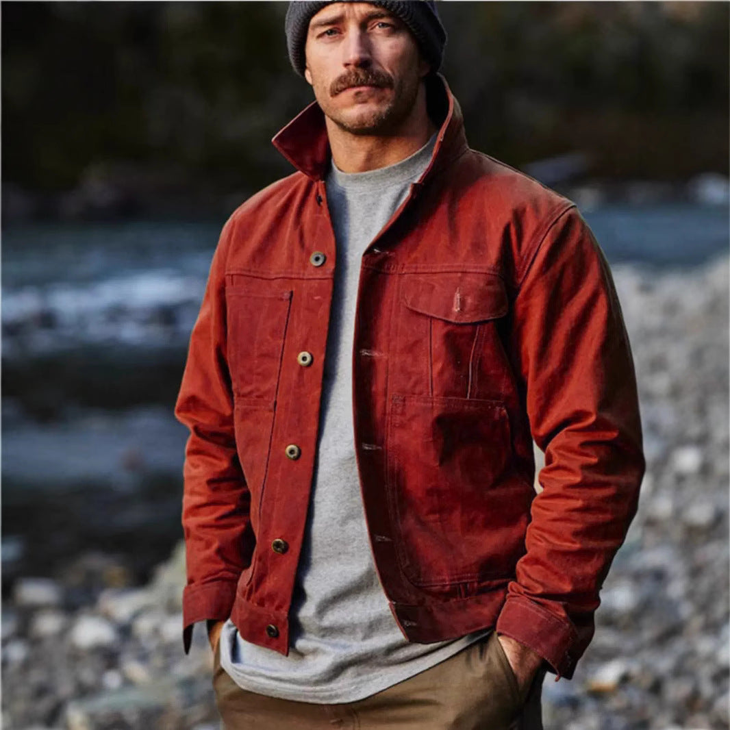 Lightweight utility jacket for men with practical pockets and stylish high collar Lune London