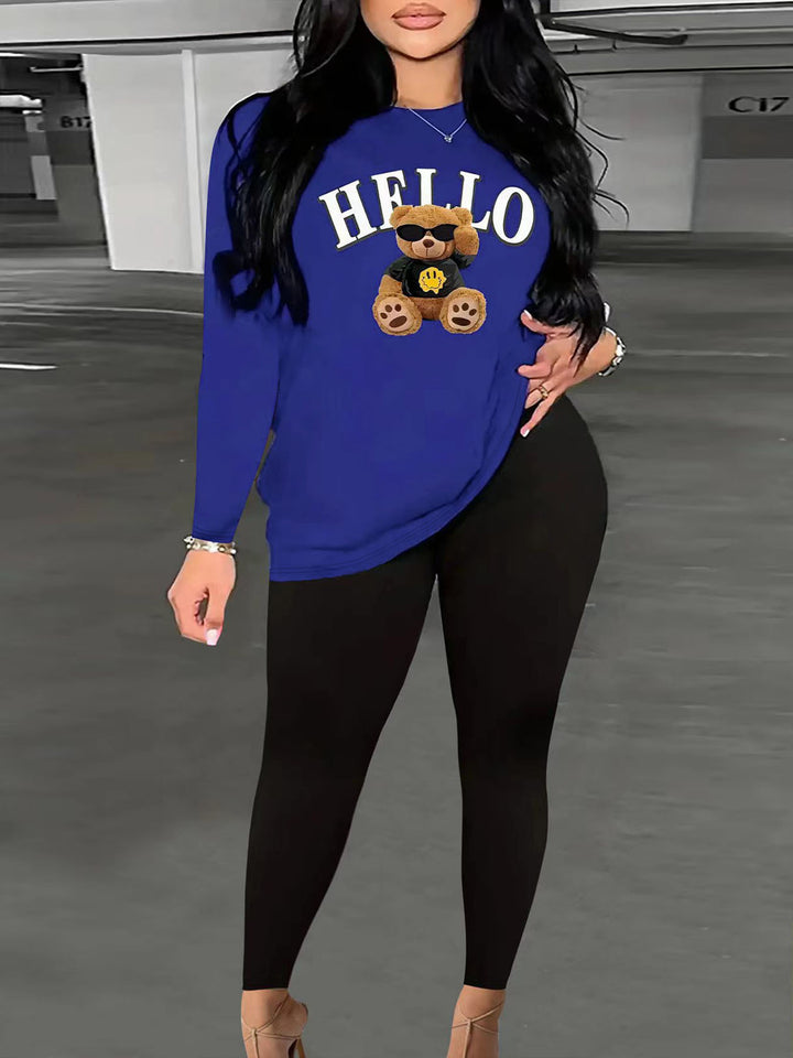 Long sleeve t-shirt for women with a nice bear pattern and a relaxed fit Lune London