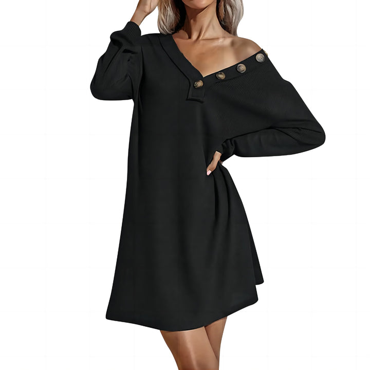 Button dress for women off-shoulder Lune London