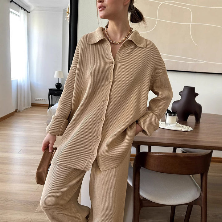 Débardeur en tricot pour femmes avec motif côtelé élégant Chic & Stil
