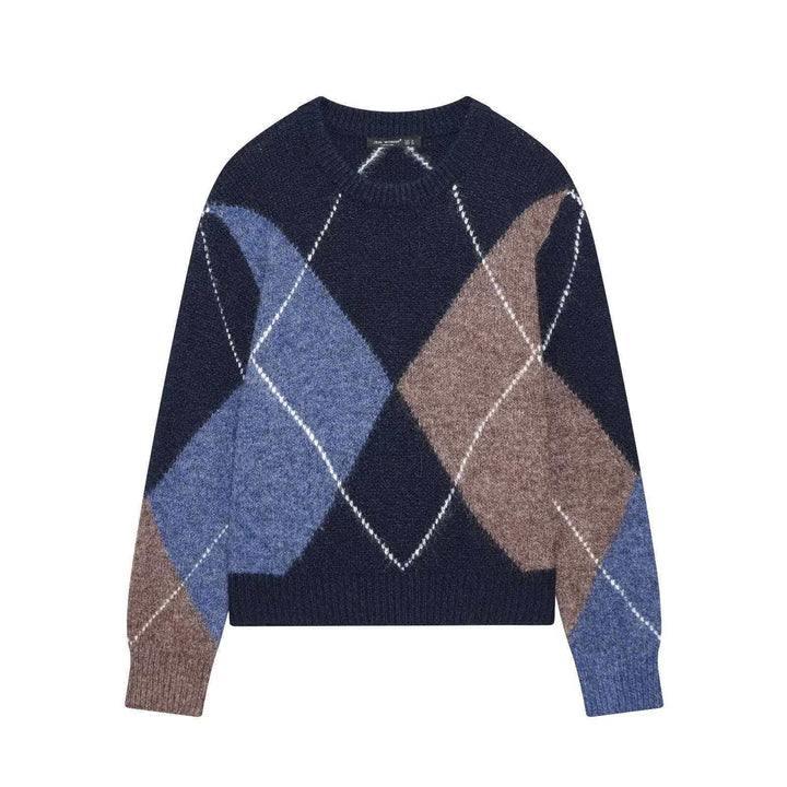 Pull en tricot épais pour femmes avec un motif moderne en diamant Chic & Stil