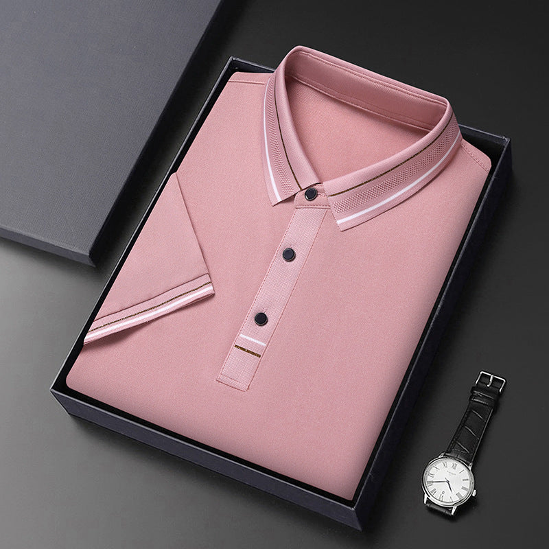 Men's modern polo in textured material with elegant accents Lune London