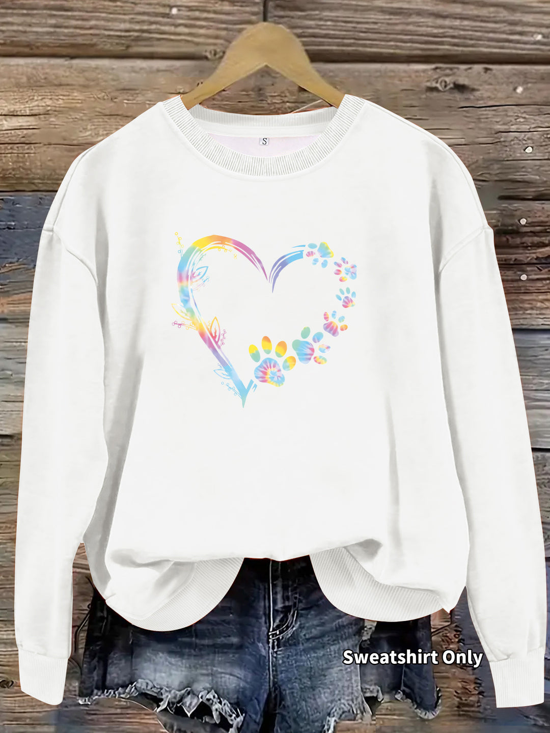 Sweatshirt femme avec motif cœur floral et coupe confortable Chic & Stil