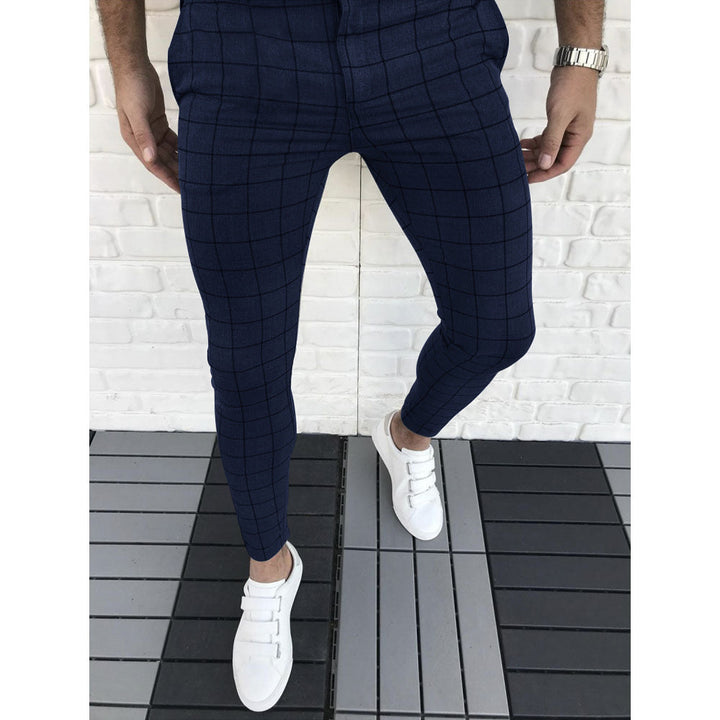 Men's Checkered Suit Pants In Slim Fit Style Lune London