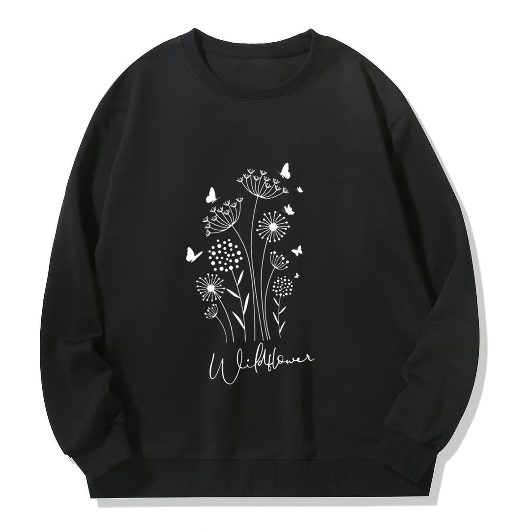 Sweat à capuche pour femmes avec imprimé fleurs sauvages et doublure intérieure confortable Chic & Stil
