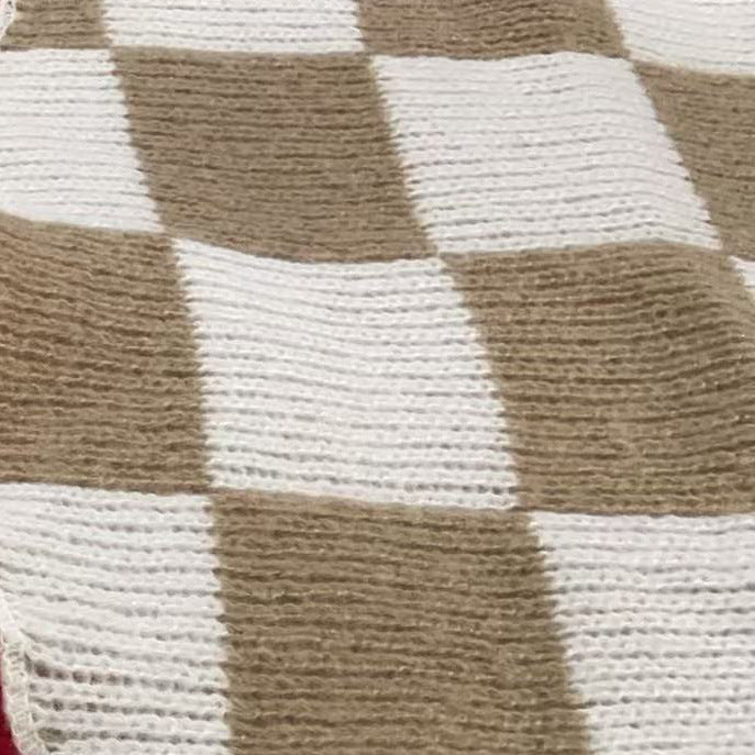 Chunky knit jacket for women with a modern check pattern Lune London