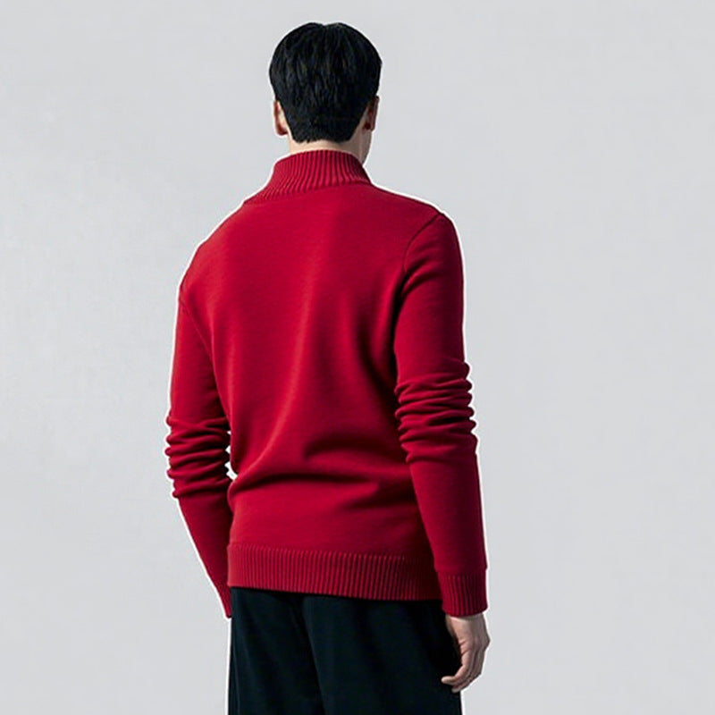 Elegant men's sweater with modern V-neck and fine ribbed details Lune London