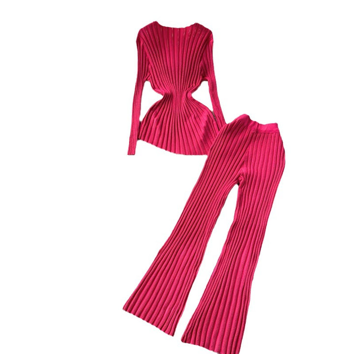 Trendy knitted loungewear set for women with flattering ribbed details Lune London