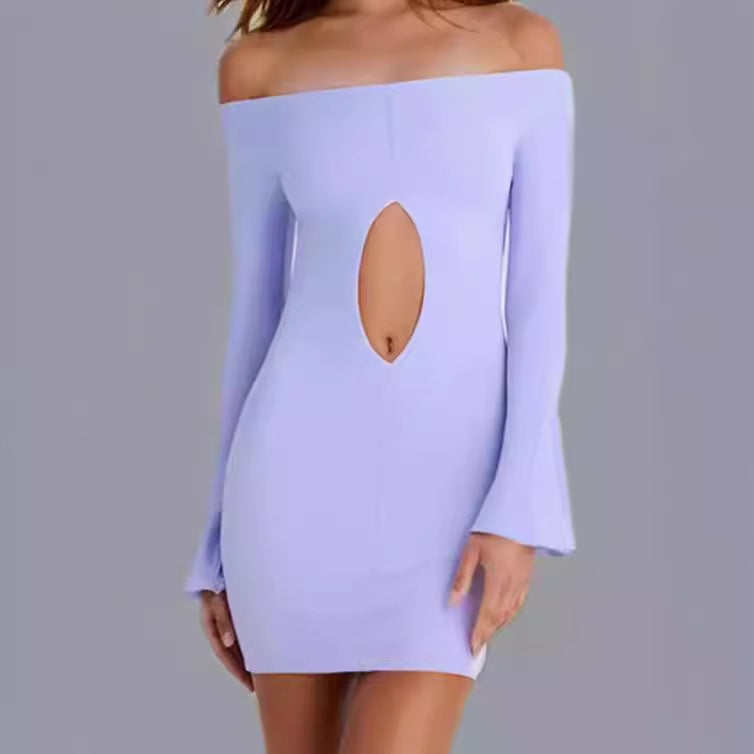 Off-shoulder mini dress for women with Lune London neckline
