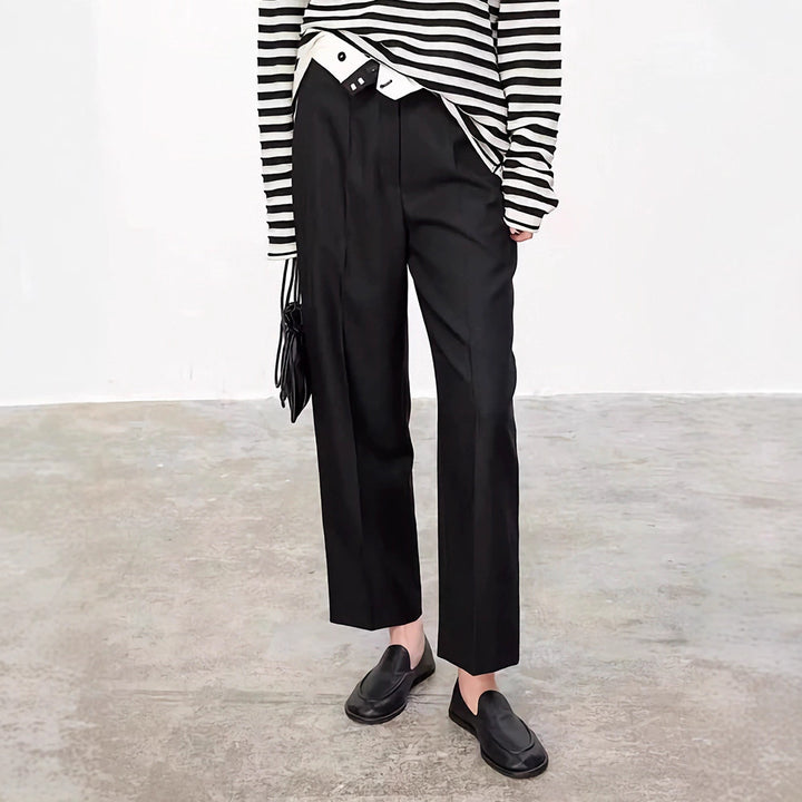 Pull en tricot surdimensionné pour femmes avec col montant Chic & Stil