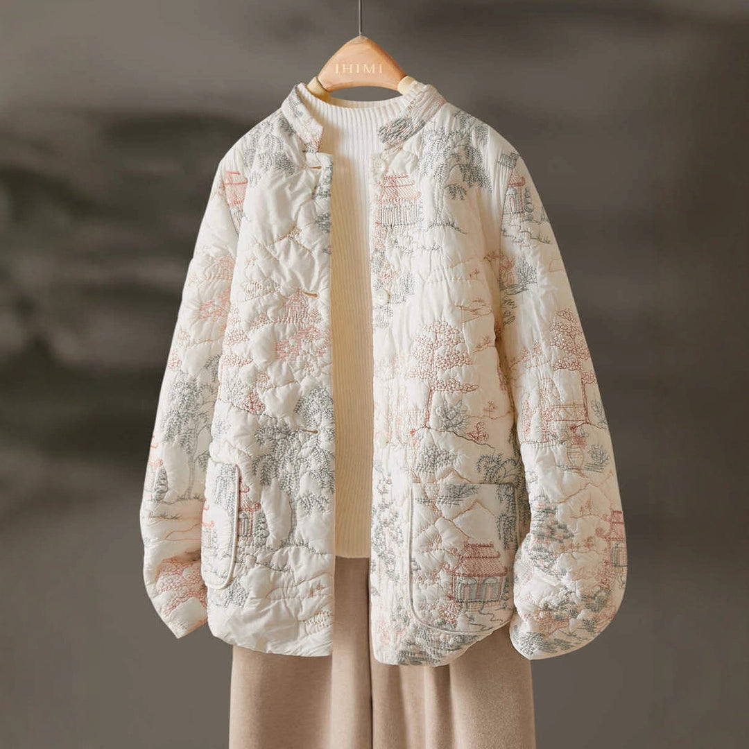 Veste matelassée légère pour femmes avec broderies élégantes Chic & Stil