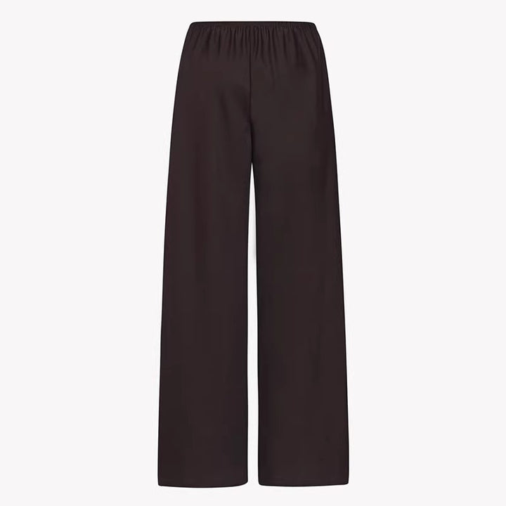 Pantalon large en tissu pour femmes avec taille élastique Chic & Stil
