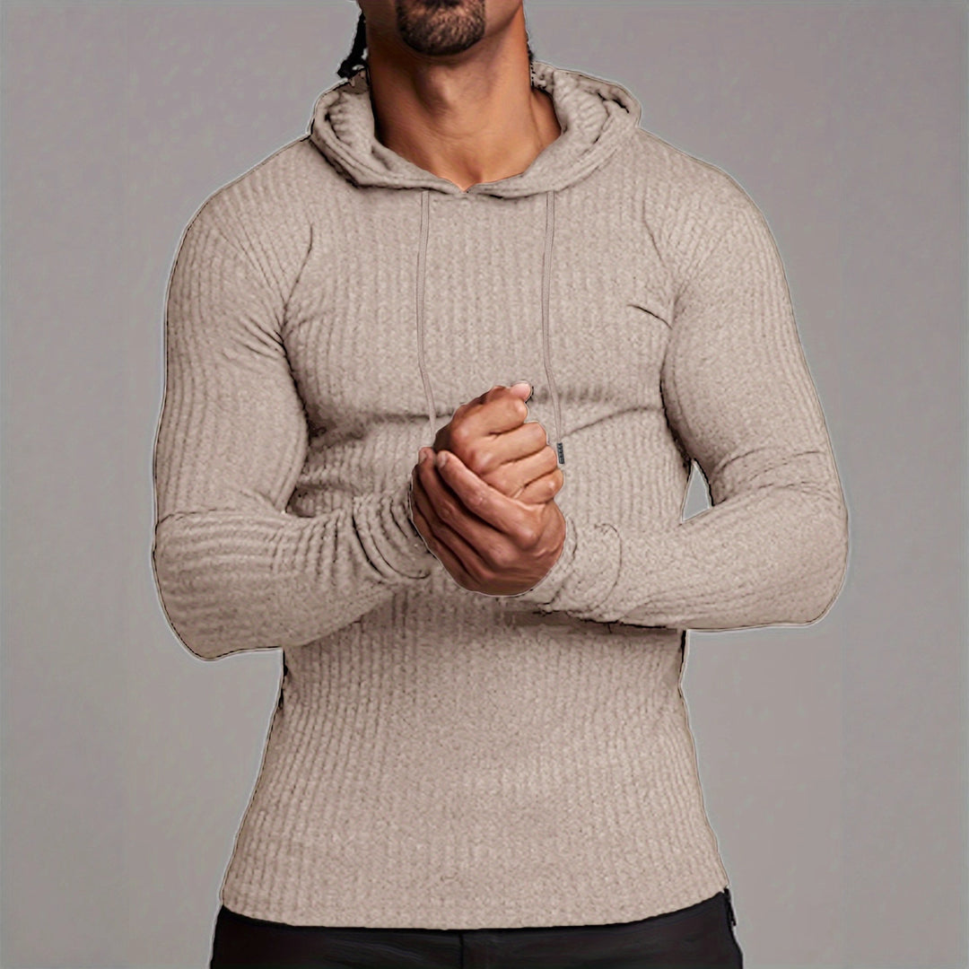 Hooded sweatshirt for men with a trendy ribbed design Lune London
