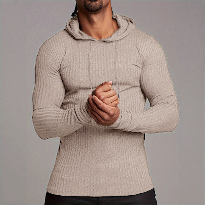 Hooded sweatshirt for men with a trendy ribbed design Lune London
