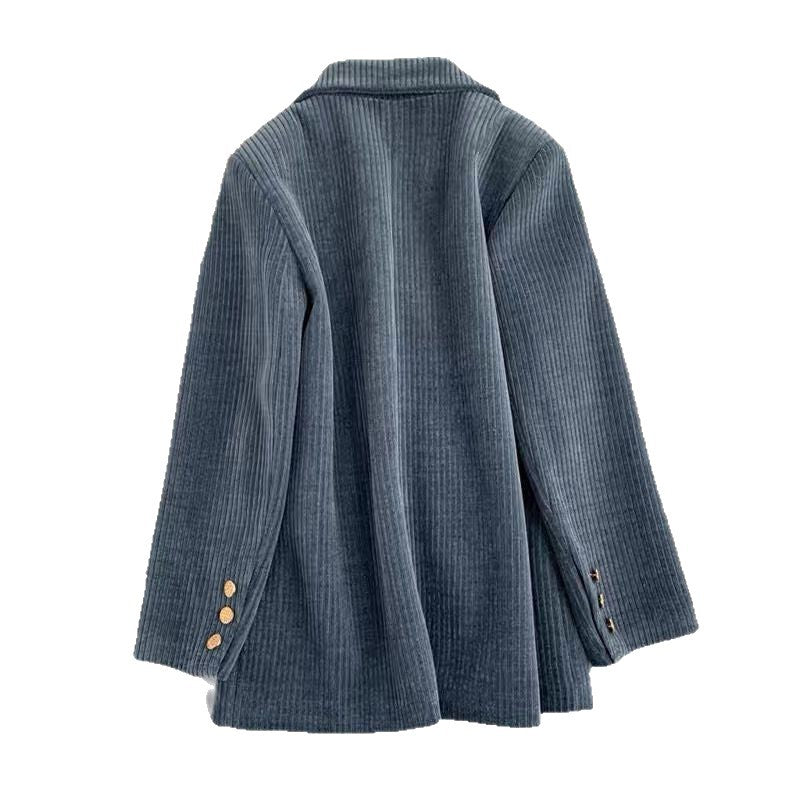 Blazer cord pour femmes avec une coupe élégante et des détails de boutons de haute qualité Chic & Stil