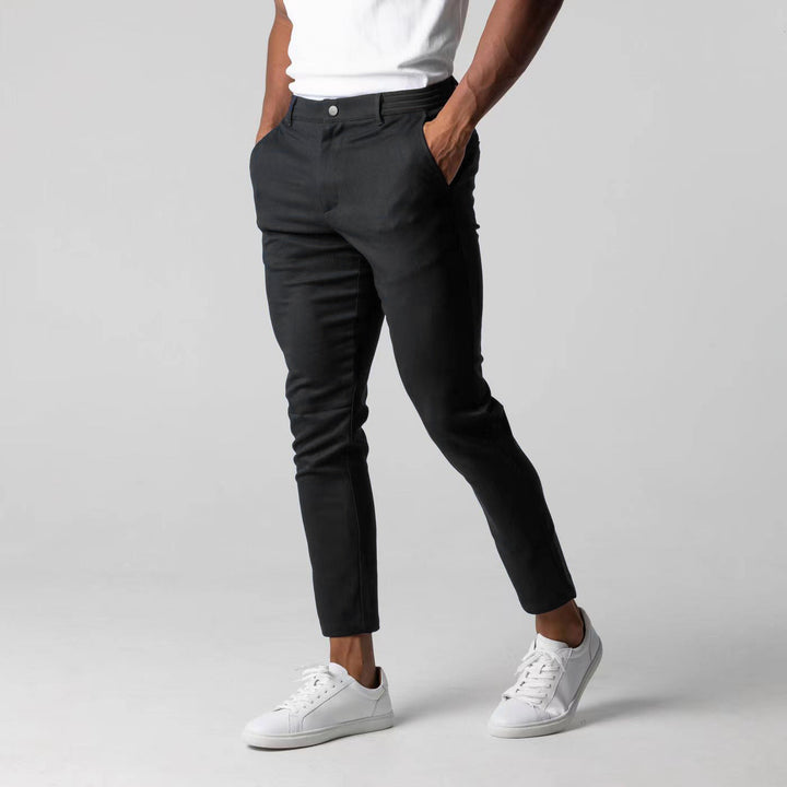 Men's Chino Pants with Slim Fit Cut and Elastic Waistband Lune London