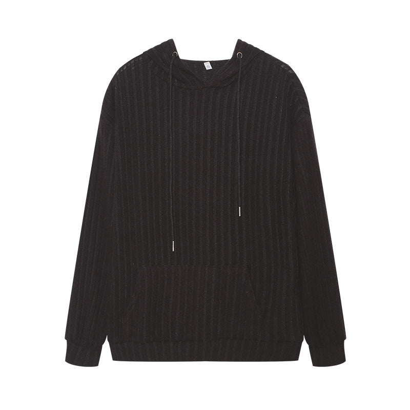 Hooded sweater for women with ribbed structure and kangaroo pocket Lune London