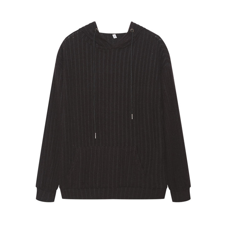 Hooded sweater for women with ribbed structure and kangaroo pocket Lune London