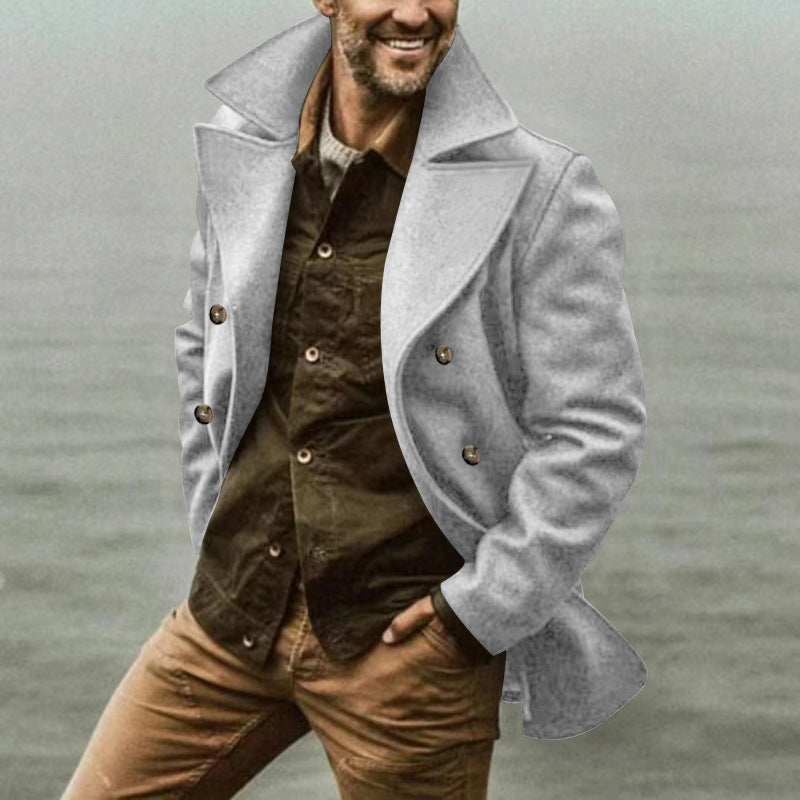 Men Elegant Peacoat Lune London
