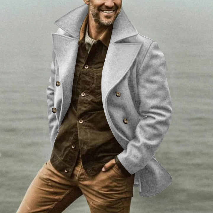 Men Elegant Peacoat Lune London