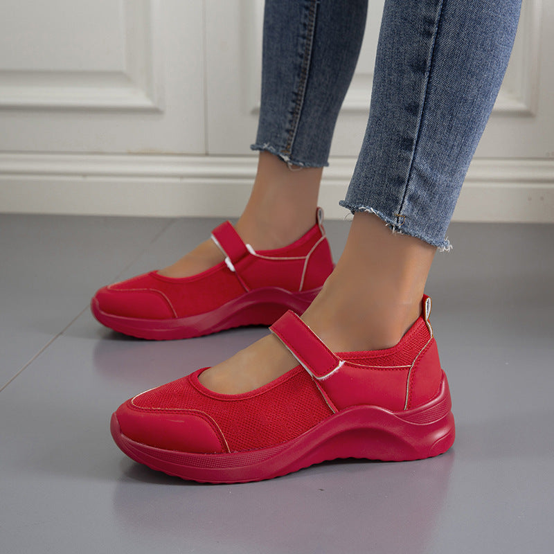 Women’s comfortable Mary Jane ankle boots with Velcro closure and breathable upper Lune London