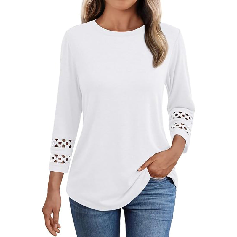 Ladies Long Sleeve Shirt with Lace Sleeves Lune London