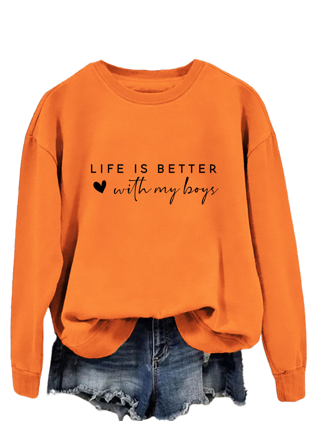 Pull femme confortable à col rond avec impression inspirante Chic & Stil