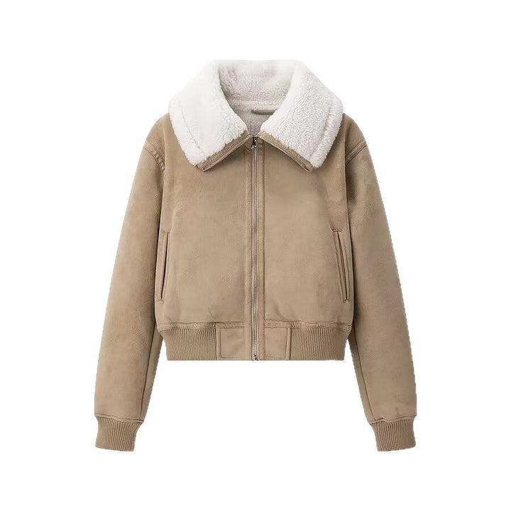 Elegant women's quilted jacket with soft faux fur collar and practical pockets Lune London