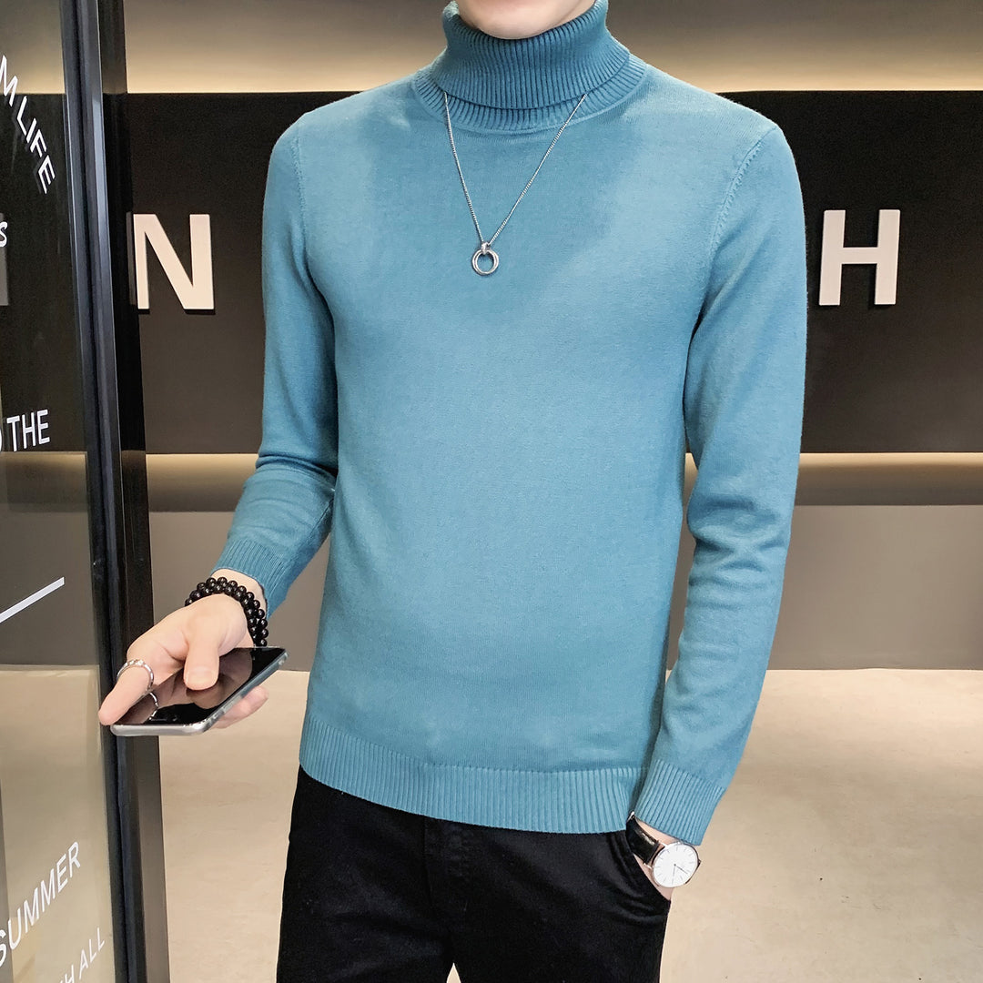 Men's sweater with high collar in soft knit Lune London
