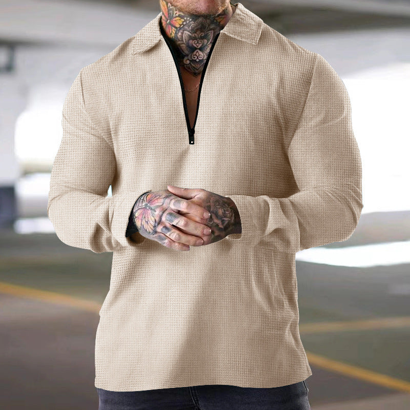 Men's long-sleeve shirt with practical zipper and textured design Lune London