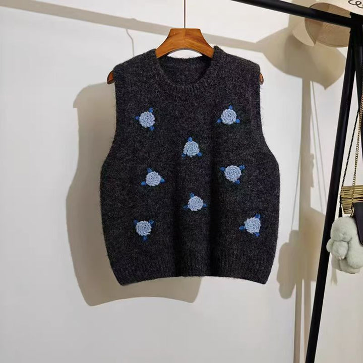 Ladies' knitted sweater with floral pattern Lune London