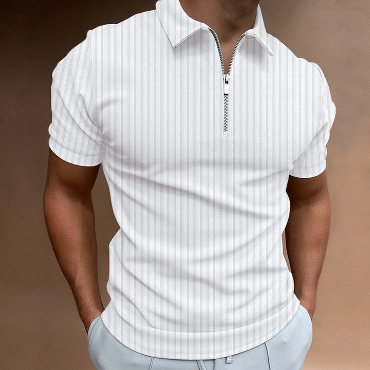 Men's polo shirt with zip collar short sleeves Lune London