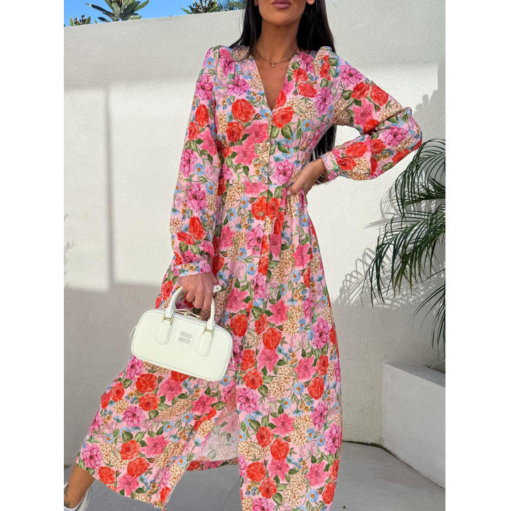 Lune London floral button maxi dress for women