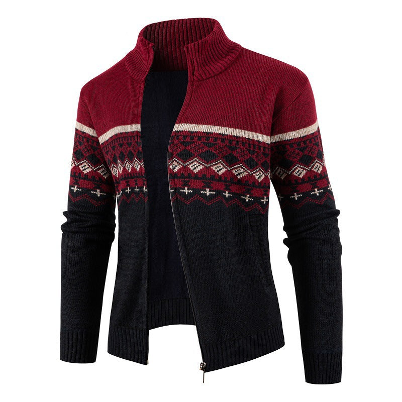 Elegant knitted jacket for men with high collar Lune London