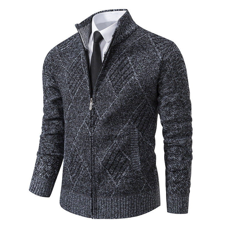 Men's Cardigan with Modern Pattern and Slim Fit Lune London