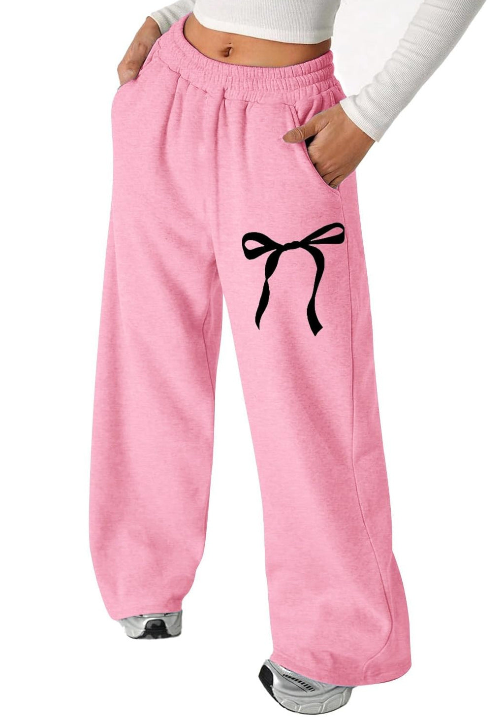 Pantalons de loisirs pour femmes avec motif de nœud élégant et coupe confortable Chic & Stil