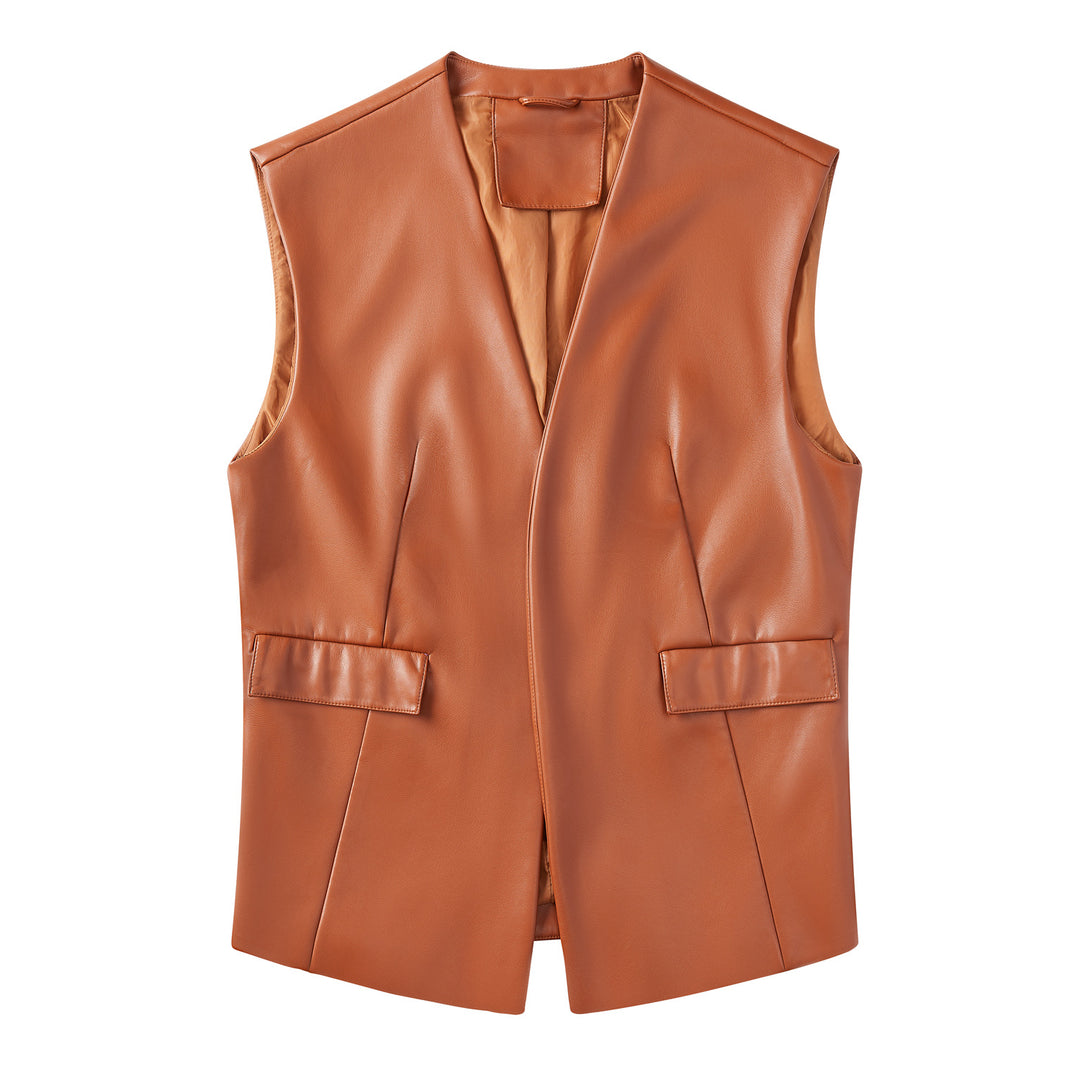 Transitional women's leather vest in high quality Lune London