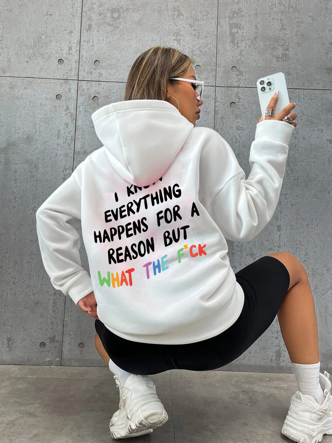 Women's hoodie with inspiring lettering and loose fit Lune London