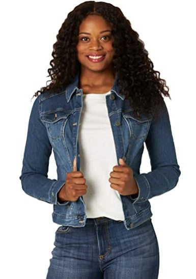 Veste en denim classique pour femmes avec coutures décoratives Chic & Stil