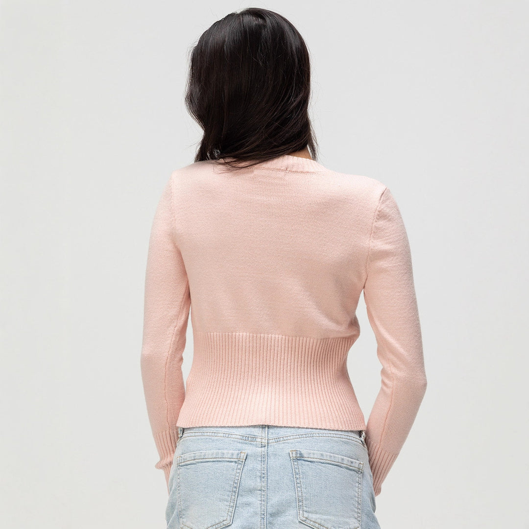 Cardigan pour femmes avec des détails de boutons contrastants Chic & Stil