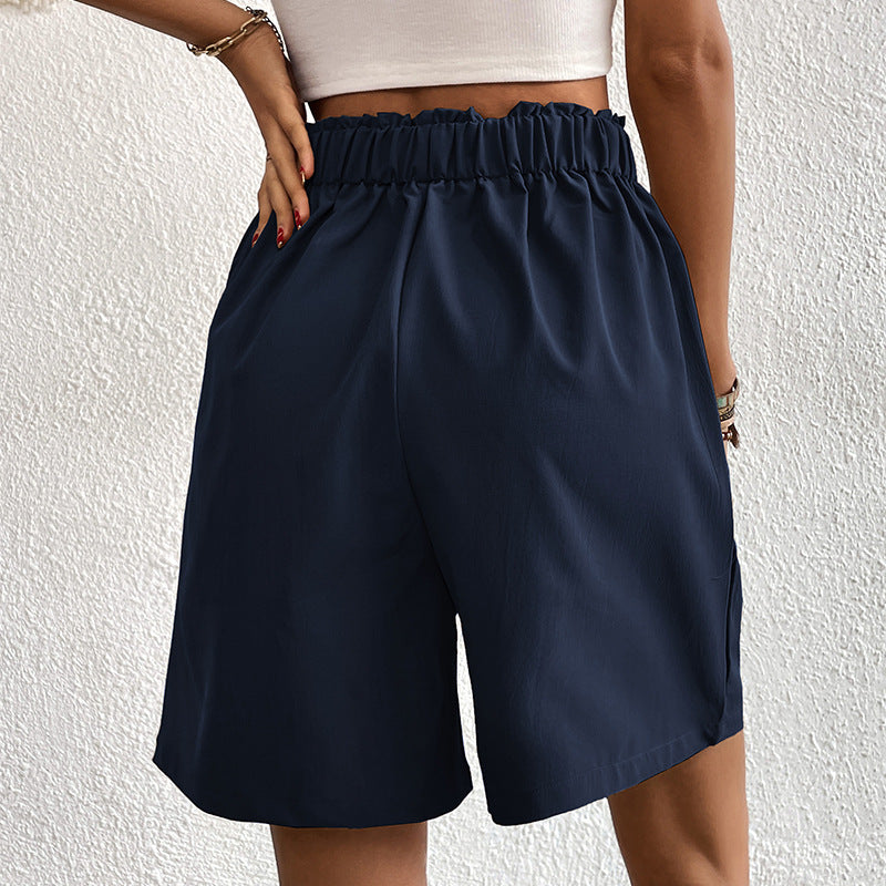 Tailored high-waisted pleated shorts for women Lune London