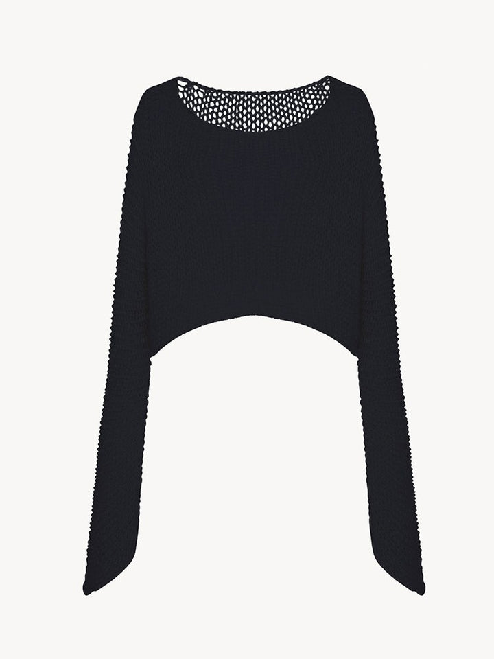 Pull tricoté court décontracté pour femme avec une coupe large Chic & Stil