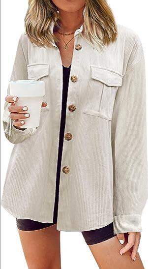 Corduroy jacket for women with double chest pockets Lune London