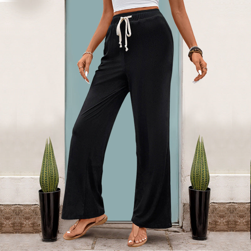 Pantalons Palazzo pour femmes avec taille élastique et poches latérales Chic & Stil