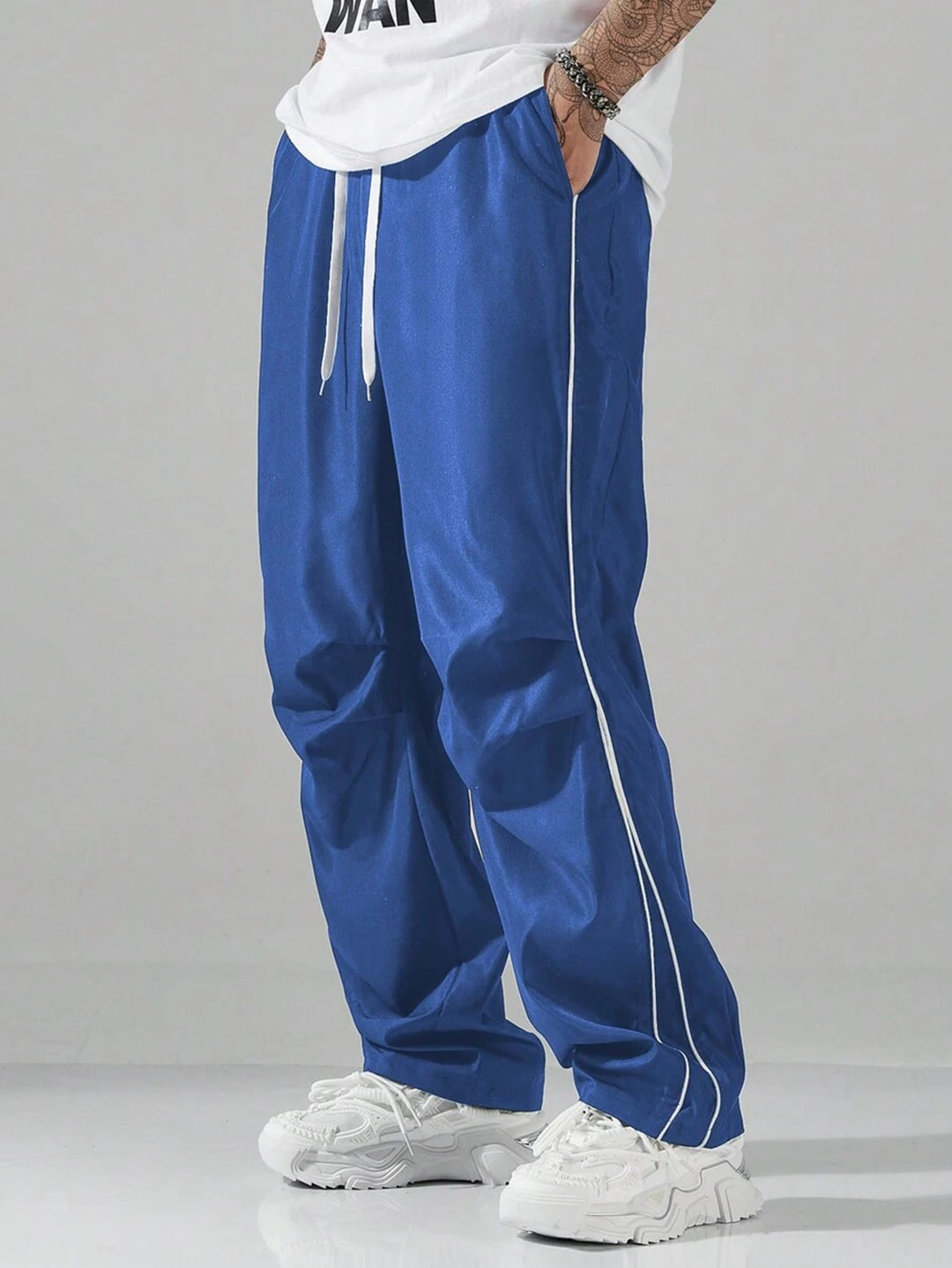 Lune London men's athletic leisure pants with side piping