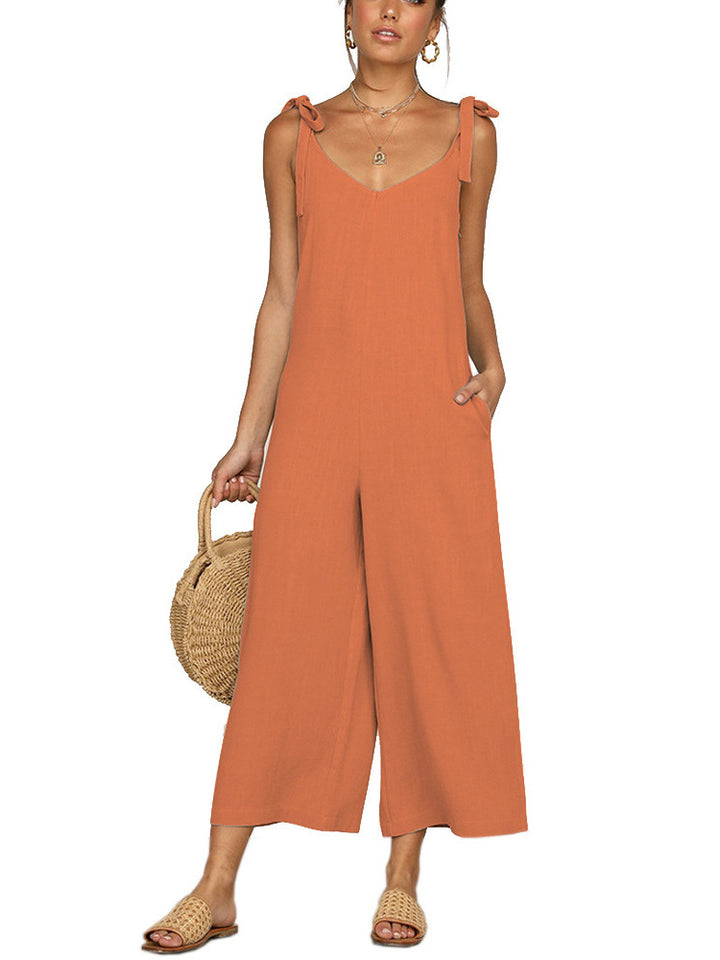 Ladies Elegant Jumpsuit with adjustable straps and practical side pockets Lune London