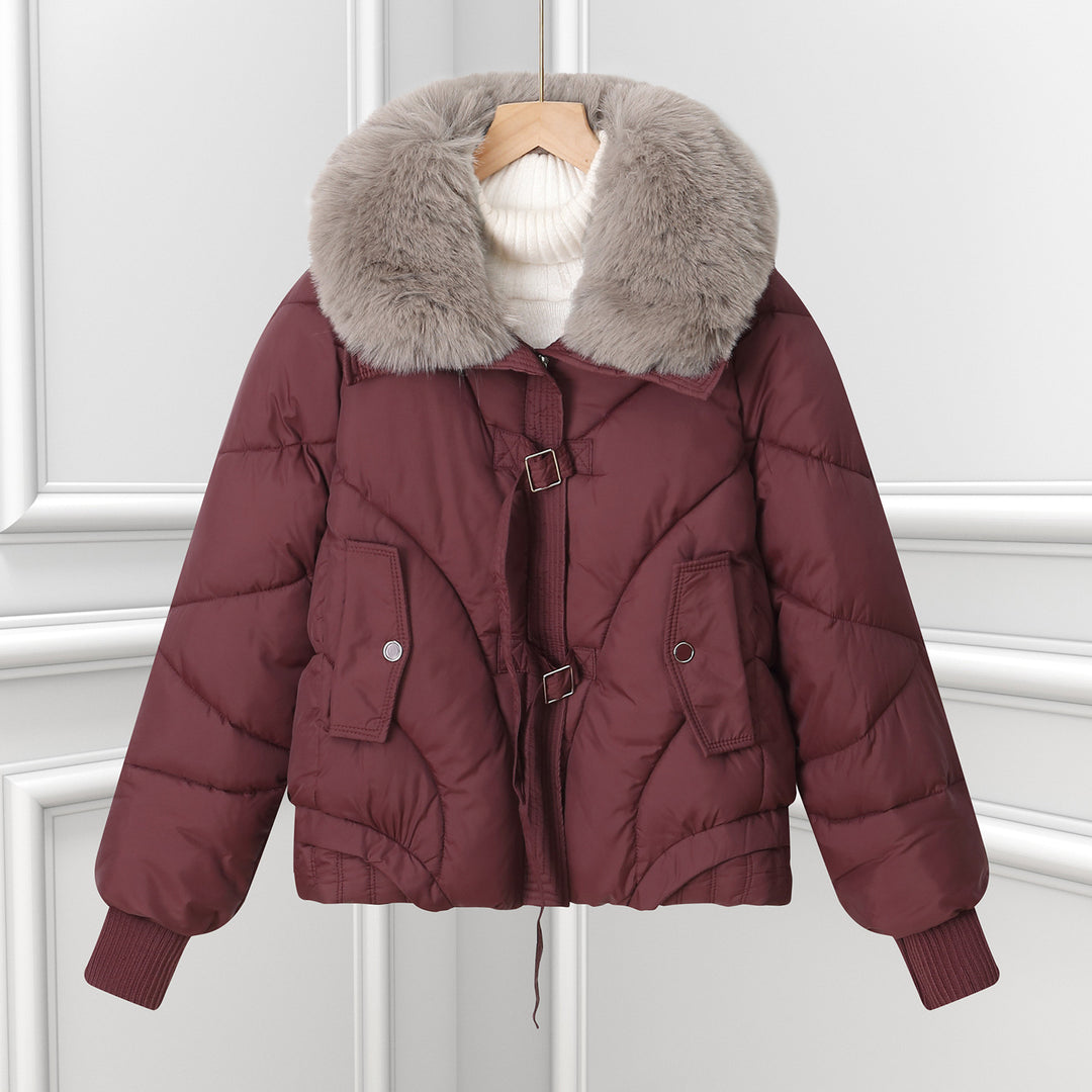 Ladies Winter Down Jacket with Luxurious Faux Fur Collar and Practical Pockets Lune London