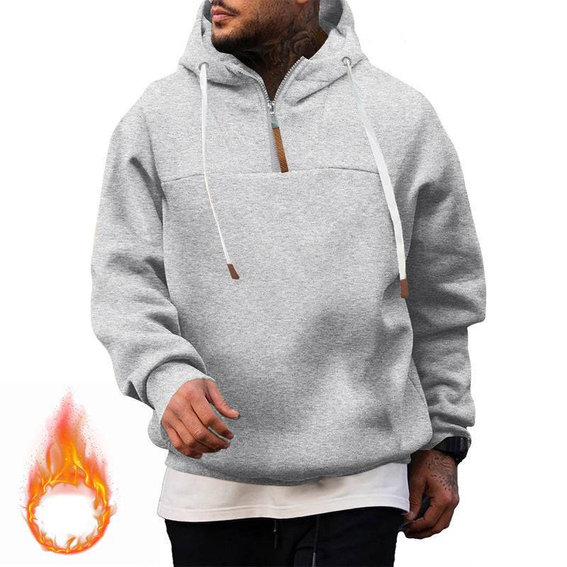 Men's sporty hoodie with short zipper Lune London